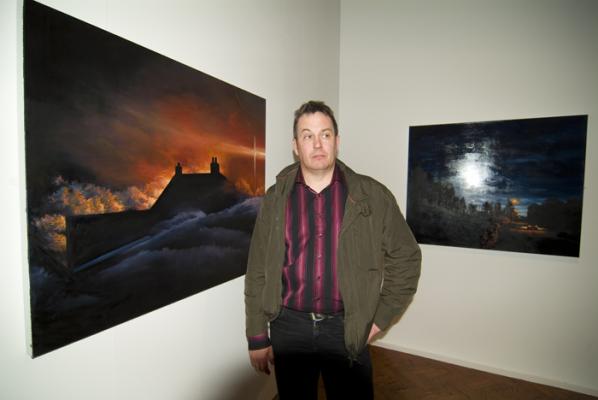With his one-man show in the Glyn Vivian Art Gallery in Swansea is Carmarthenshire based Gareth Davies.